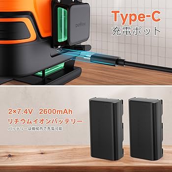 Amazon | DOVOH グリーンレーザー墨出し器 4x360° 高輝度 90mw
